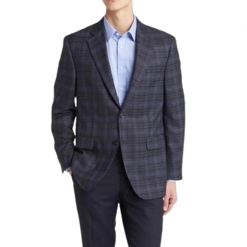 Peter Millar Crown Crafted Wool Blazer Windowpane Plaid Made in Canada - Picture 12 of 12